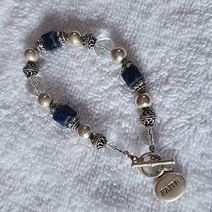 Silpada beaded Faith Bracelet 8"